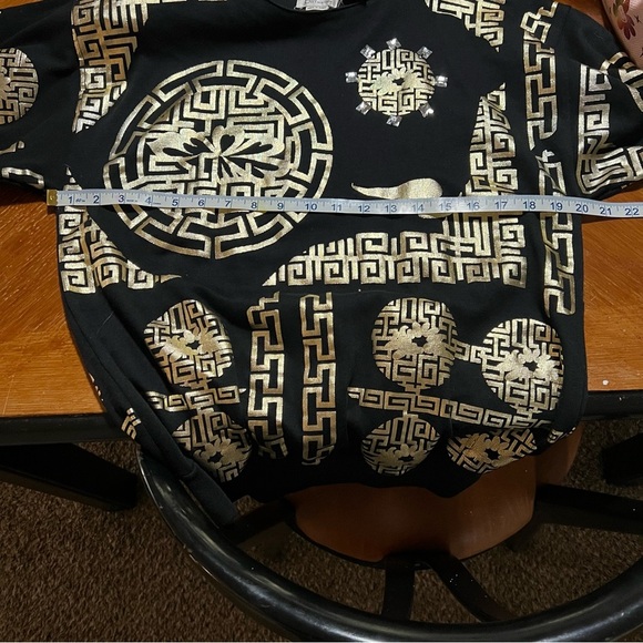 Vintage Bonnie and Bill New York Black & Gold Top Size Large Metallic Boujee‎ - Picture 10 of 10